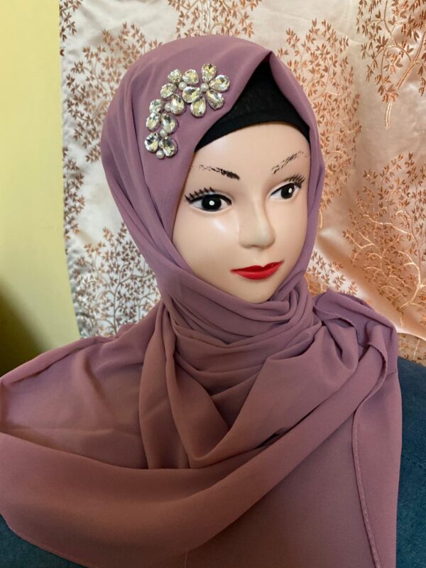 Luxury Rhinestone diamond hijab, party wear