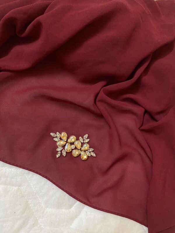 Maroon Luxury Hijabs, party wear scarf